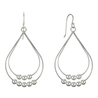 Double Pear Drop Earrings Sterling