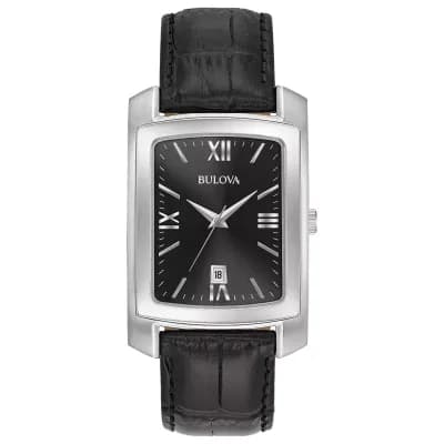 Bulova Classic Mens Black Strap Watch 96b269
