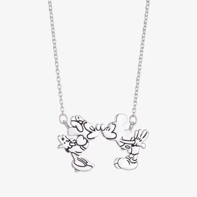 Disney Classics Womens Pure Silver Over Brass 16 Inch Pendant Necklace