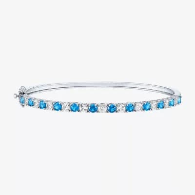 Gemstone Sterling Silver Bangle Bracelet
