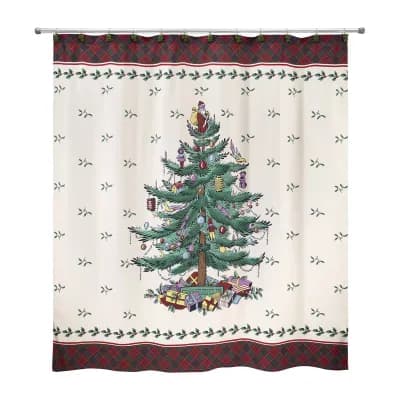Spode Christmas Tree Tartan Shower Curtain