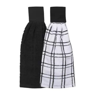 Ritz 2-pc. Solid and Multi Kitchen Tie Towel Set