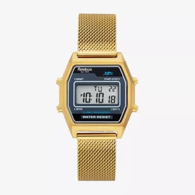 Armitron Mens Chronograph Gold Tone Stainless Steel Bracelet Watch 40/8485bkgp