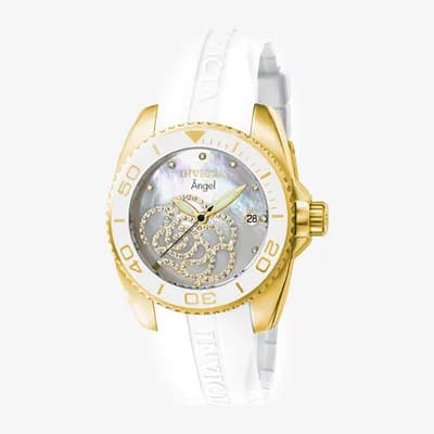 Invicta Womens White Strap Watch 0488