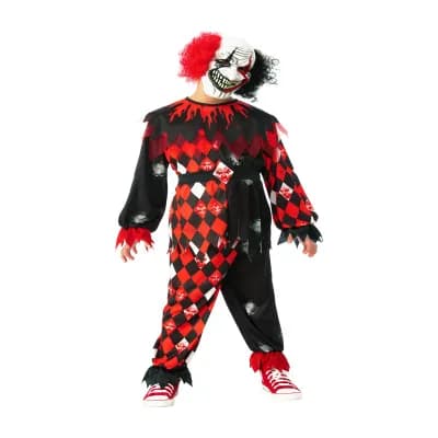 Little & Big Kid Boys Scary Creepy Clown 3-pc. Costume
