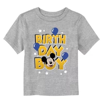 Disney Collection Toddler Boys Crew Neck Short Sleeve Regular Fit Mickey Mouse Graphic T-Shirt