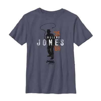 Disney Collection Indiana Jones Little & Big Kid Boys Crew Neck Short Sleeve Regular Fit Graphic T-Shirt