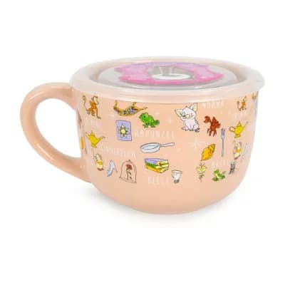 Disney Collection Princess 24 Oz Soup Mug With Lid 2-pc. Princess Coffee Mug
