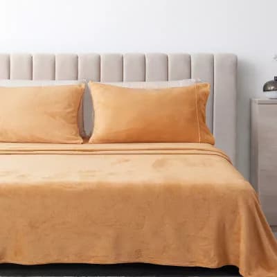 Linery Solid Velvet Plush Cozy Sheet Set