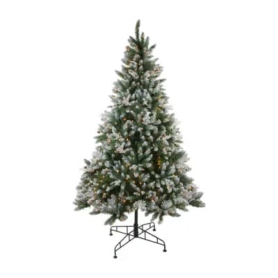 Northlight Medium Frosted Sierra Artificial Clear Lights 6 1/2 Foot Pre-Lit Fir Christmas Tree