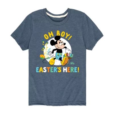 Disney Collection Little & Big Kid Boys Crew Neck Short Sleeve Regular Fit Mickey and Friends Graphic T-Shirt