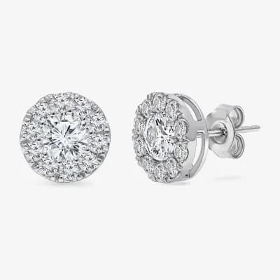 (I1/ I) 2 CT. T.W. Lab Grown White Diamond 10K Gold 9.4mm Round Stud Earrings