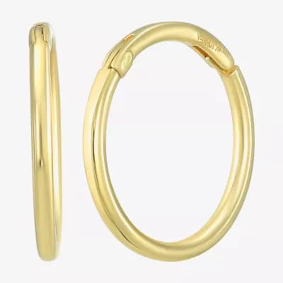 Mens 14K Gold 12mm Round Hoop Earrings