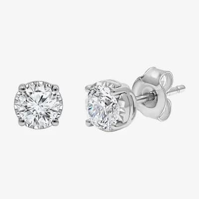 ( I/SI2 ) 1 CT. T.W. Lab-Grown Diamond Sterling Silver or 14K Gold over Silver Round Stud Earrings