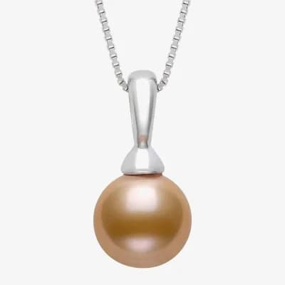 Womens Brown Cultured Freshwater Pearl Sterling Silver Ball 18 Inch Pendant Necklace