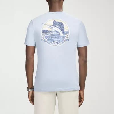 IZOD Saltwater Soft Wash Mens Crew Neck Short Sleeve Classic Fit Graphic T-Shirt