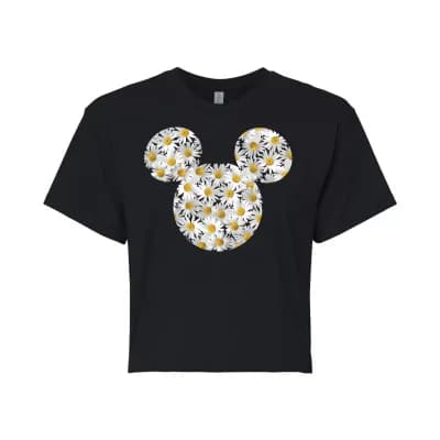 Womens Juniors Crew Neck Short Sleeve Regular Fit Mickey and Friends Mickey Mouse Graphic T-Shirt