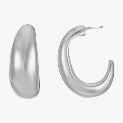 Liz Claiborne Huggie Womens 25.4mm Hypoallergenic Hoop Earrings