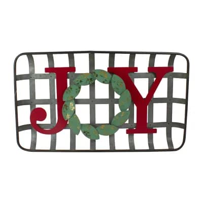 Northlight 24" "Joy" Rustic Tobacco Basket Christmas Tabletop Decor