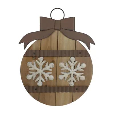 Northlight 16" Rustic Snowflakes Wall Sign