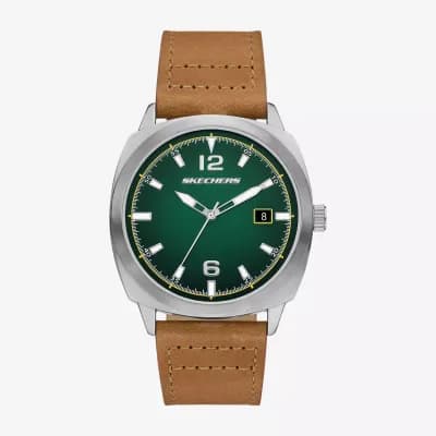 Skechers Mens Brown Leather Strap Watch Sr5274