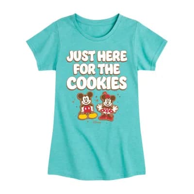 Disney Collection Girls Round Neck Short Sleeve Regular Fit Mickey and Friends Graphic T-Shirt