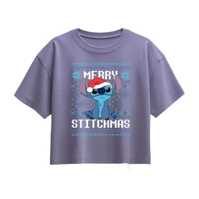 Disney Collection Little & Big Kid Girls Round Neck Short Sleeve Regular Fit Graphic T-Shirt