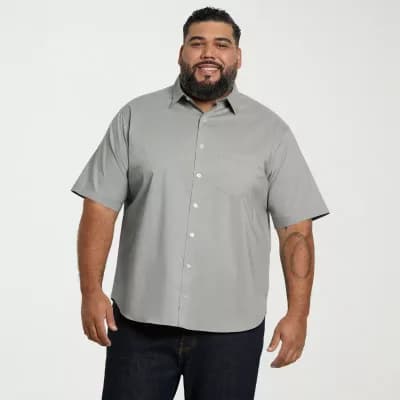 Van Heusen Everyday Defense Stain Shield Mens Regular Fit Wrinkle Free Big and Tall Button-Down Shirt
