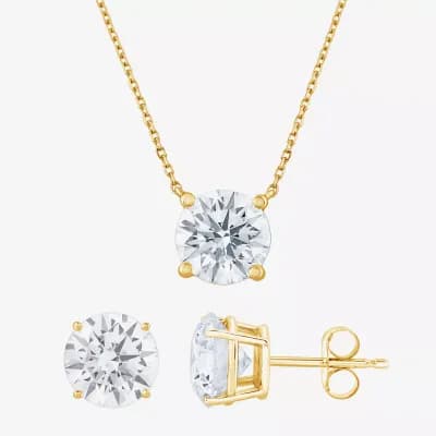 (G-H, Si2) Womens 5 CT. T.W. Lab-Grown Diamond 10K Gold Round 2-pc. Jewelry Set