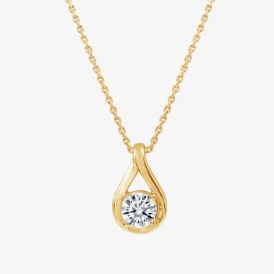 ( G/SI1-SI2) 1/2 CT. Lab-Grown Diamond Sterling Silver or 14K Gold over Silver 18 Inch Pendant Necklace