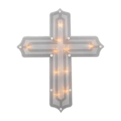 Northlight 14" Lighted Cross Window Easter Window Decor