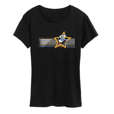 World Class Ski Womens Crew Neck Short Sleeve Classic Fit Donald Duck Graphic T-Shirt