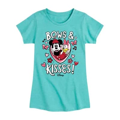Disney Collection Little & Big Kid Girls Crew Neck Short Sleeve Regular Fit Minnie Mouse Graphic T-Shirt