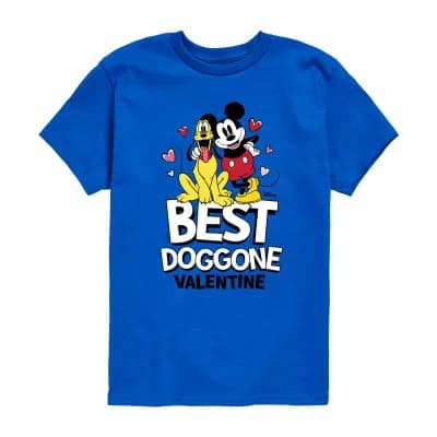 Disney Collection Little & Big Kid Boys Crew Neck Short Sleeve Regular Fit Mickey and Friends Graphic T-Shirt