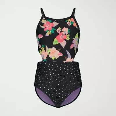 Roxy Big Kid Girls Floral Sleeveless One Piece Swimsuit