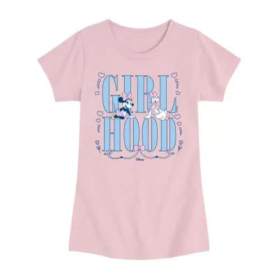 Disney Collection Toddler Girls Crew Neck Short Sleeve Regular Fit Daisy Duck Minnie Mouse Graphic T-Shirt