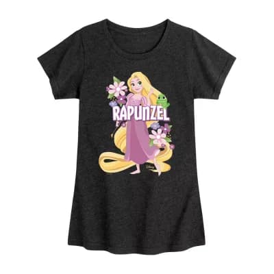 Disney Collection Toddler Girls Crew Neck Short Sleeve Regular Fit Princess Rapunzel Graphic T-Shirt