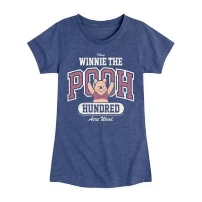 Disney Collection Toddler Girls Crew Neck Short Sleeve Regular Fit Winnie The Pooh Graphic T-Shirt