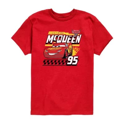 Disney Collection Toddler Boys Crew Neck Short Sleeve Regular Fit Cars Graphic T-Shirt