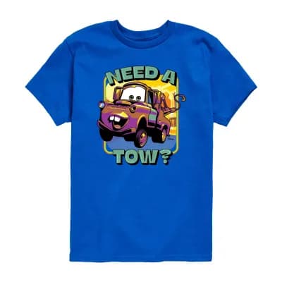Disney Collection Toddler Boys Crew Neck Short Sleeve Regular Fit Cars Graphic T-Shirt