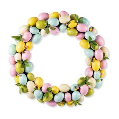 Glitzhome 18"D Easter Eggs Wreath