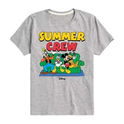 Disney Collection Toddler Boys Crew Neck Short Sleeve Regular Fit Mickey and Friends Graphic T-Shirt