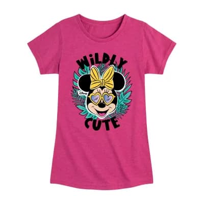 Disney Collection Toddler Girls Crew Neck Short Sleeve Regular Fit Minnie Mouse Graphic T-Shirt