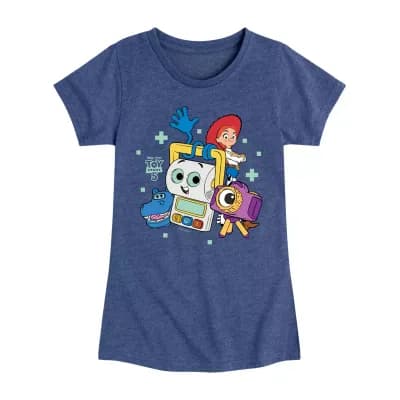Disney Collection Big Kid Girls Crew Neck Short Sleeve Regular Fit Toy Story Graphic T-Shirt