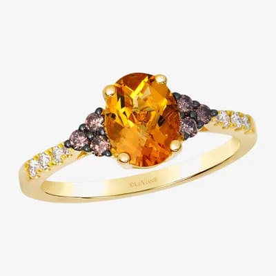 Le Vian Grand Sample Sale Le Vian Grand Sample Sale Limited Quantities! Womens 1/4 CT. T.W. Genuine Orange Citrine 14K Gold Oval Cocktail Ring
