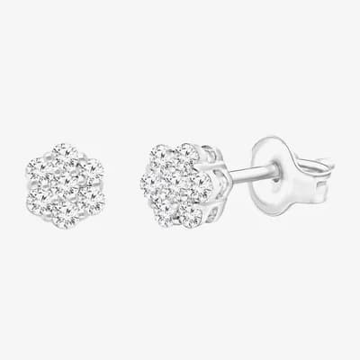 (I/Si2) 1/4 CT. T.W. Lab Grown White Diamond Sterling Silver 3.3mm Stud Earrings