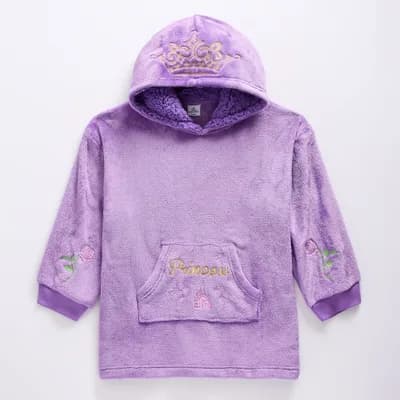 Disney Collection Girls Long Sleeve Embroidered Princess Fleece Hoodie