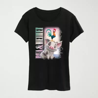 Womens Crew Neck Short Sleeve Regular Fit Moana Graphic T-Shirt