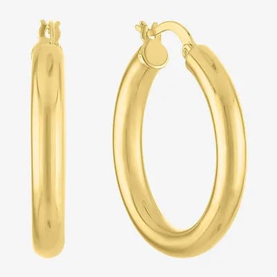 Bold Addiction Womens 14K Gold Over Brass 30mm Hoop Earrings