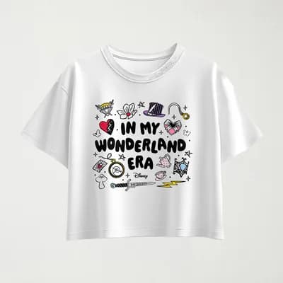Disney Collection Wicked Wonderland In My Wonderland Era Big Kid Girls Crew Neck Short Sleeve Boxy Fit Descendants Graphic T-Shirt